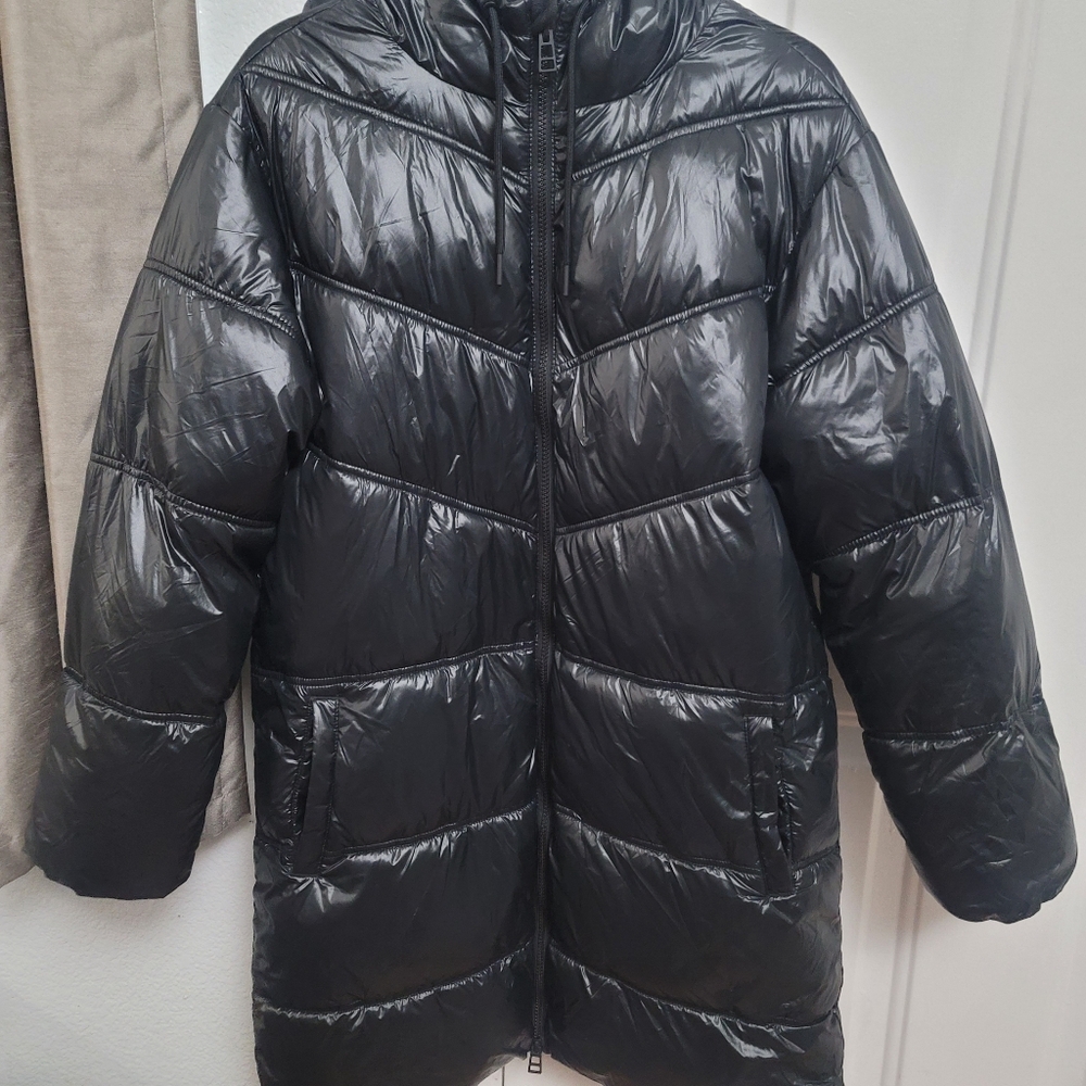 EUC A New Day Long Black Puffer Jacket - Picture 5 of 6